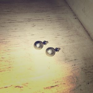 Silver sparkly cylinder earrings